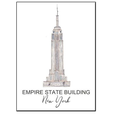 A5 city icon empire state building ny card