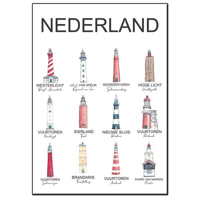 A5 TARJETA LIGHTHOUSES THE NETHERLANDS - JOYIN