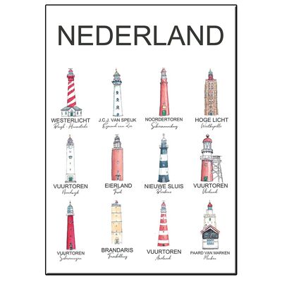 A5 lighthouses the netherlands card - joyin