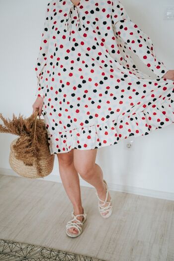 Robe Beige à Pois 6