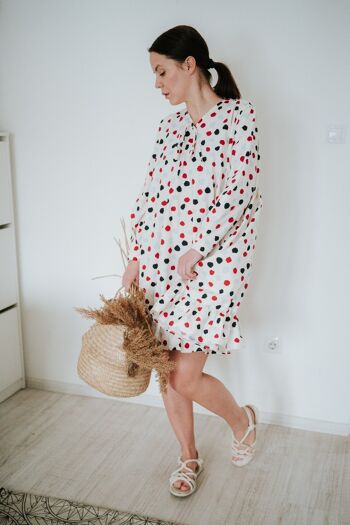 Robe Beige à Pois 7