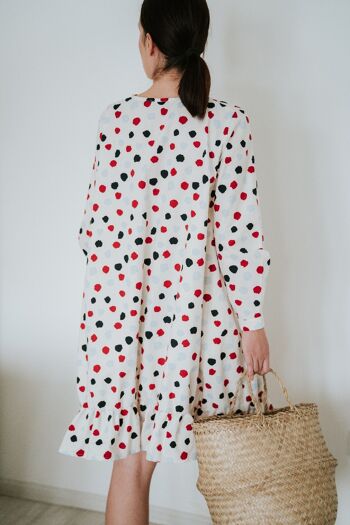 Robe Beige à Pois 8