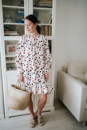 Robe Beige à Pois 10