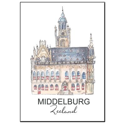 A5 CITY ICON STADHUIS MIDDELBURG CARD