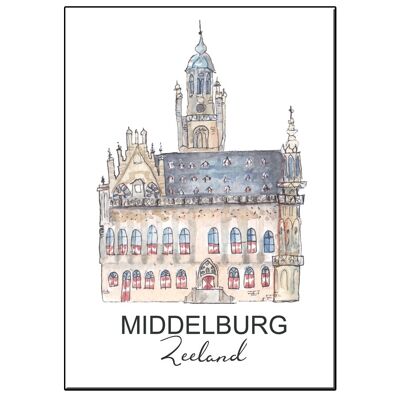 A5 city icon stadhuis middelburg card