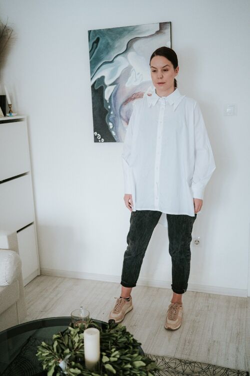 White Flared Shirt