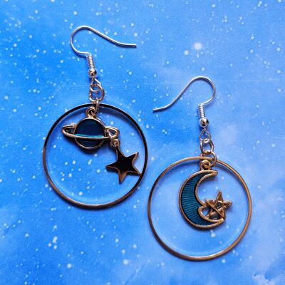 Galaxy Space Hoop Earrings