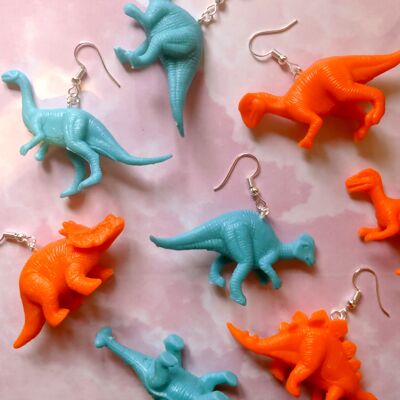 Dinosaur Earrings - Orange matching