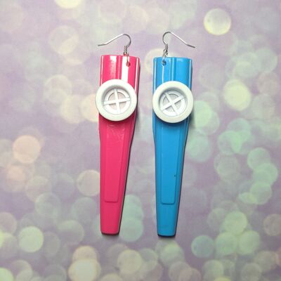 Kazoo Earrings - Blue Pink