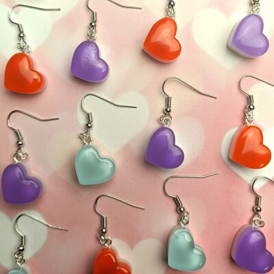 Haribo Heart Earrings - Blue