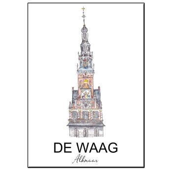 CARTE ALKMAAR WAAG CITY ICÔNE A5 1