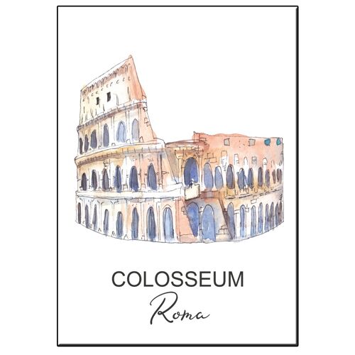 A5 city icon colosseum rome card