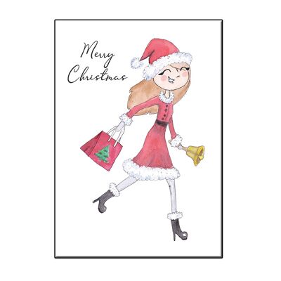 BIGLIETTO A6 BUON NATALE RAGAZZA - JOYIN