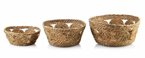 BALI no.9 SET OF 3 BASKETS 30XH: 15CM / 27XH: 13CM / 21XH: 9CM