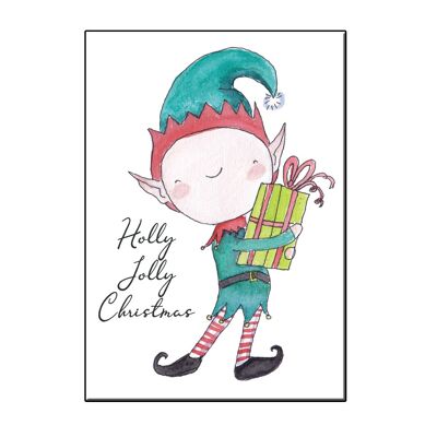 A6 happy xmas elf card