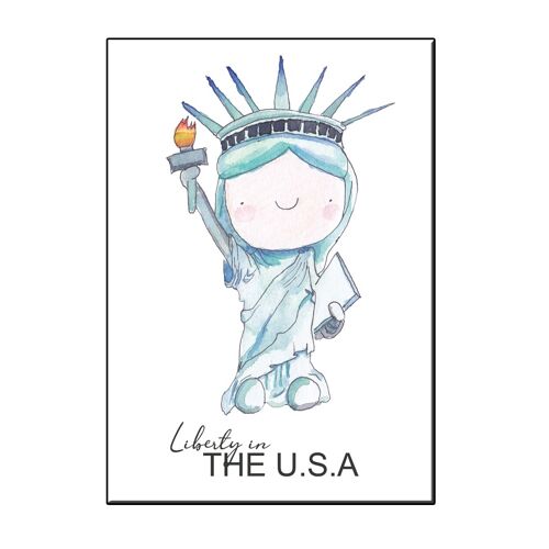 A6 happy liberty statue card