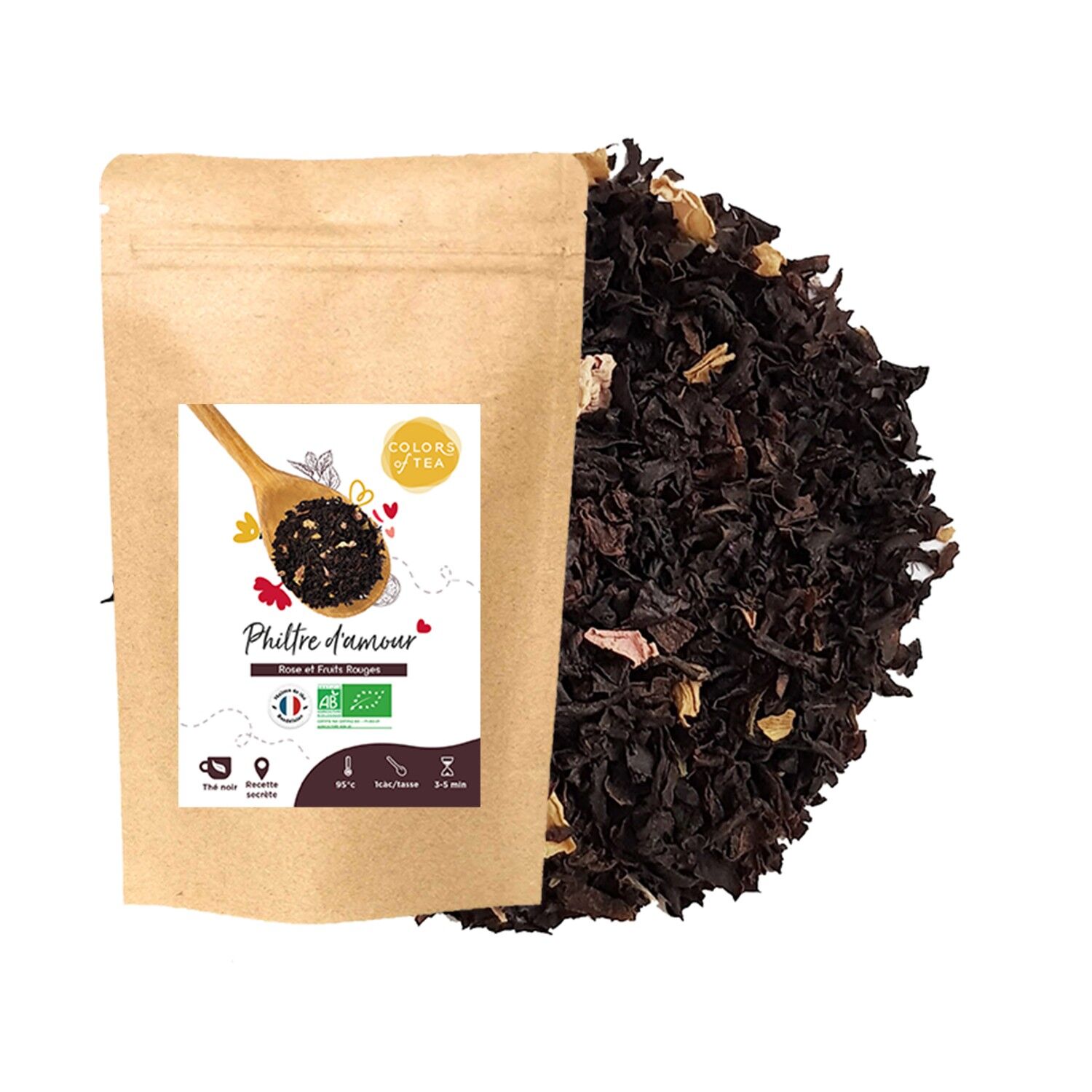 Pozione d'amore - Tè nero biologico Rosa e frutti rossi - 1kg
