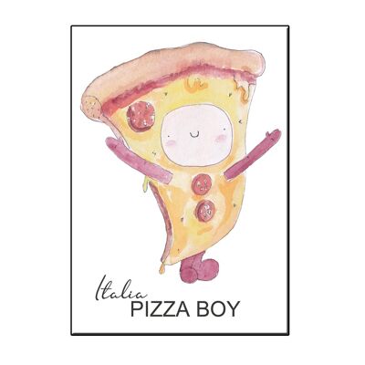 A6 happy pizza boy italy card