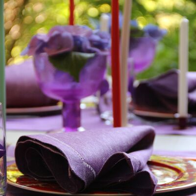Serviette de table – Atlas – violette des prés – 45 x 45cm