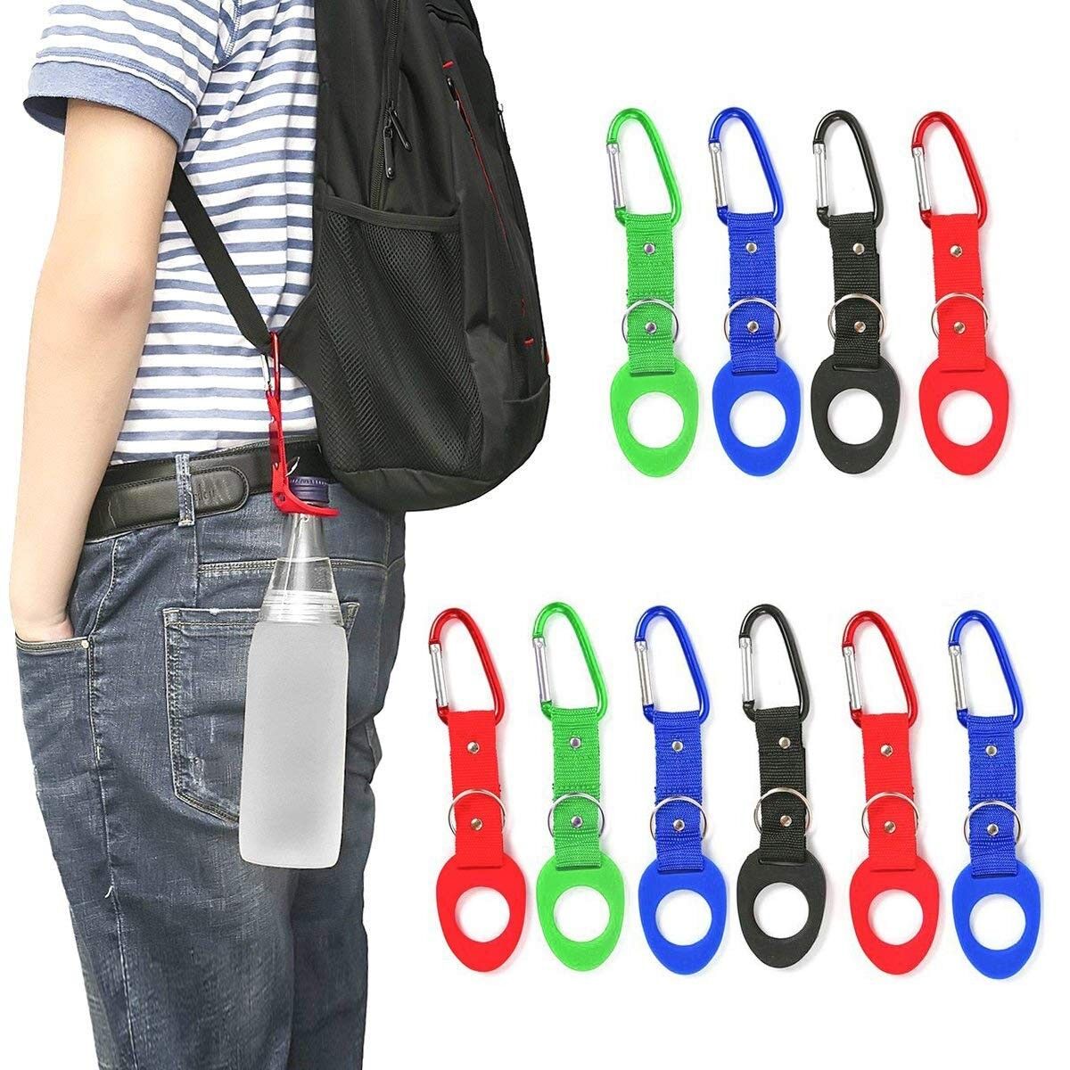 Bottle holder with carabiner - Black