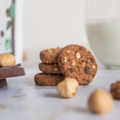 Milk chocolate hazelnut shortbread-ORGANIC