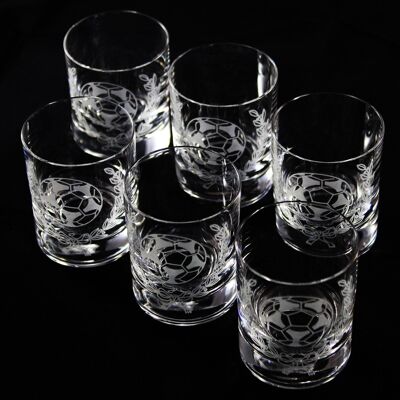 6 shot glasses football motif 60 ml | Stamper Liqueur Glasses | Engraving | victory | crystal glass