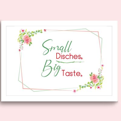 Phrase Kitchen Poster -  Small Dishes. Big Taste.