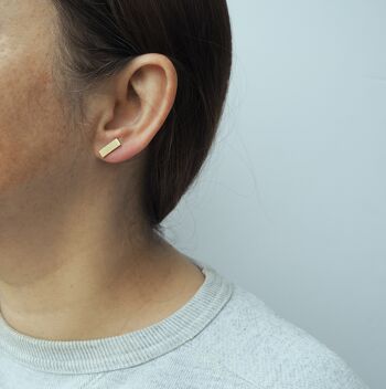 Boucles d’oreilles segment - boucles d’oreilles à clous dépareillées en or 2