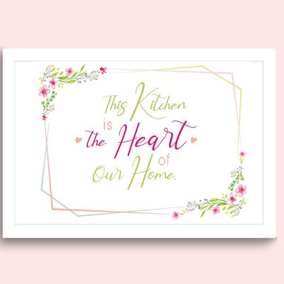Kitchen Quote Poster - This Kitchen is the heart of our home.