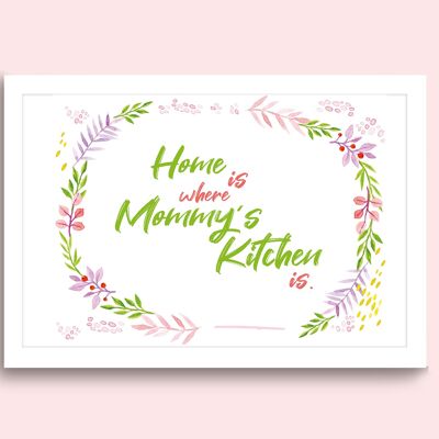 Art Kitchen Decor - Home is where mommy's kitchen is.
