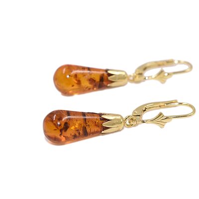 Amber teardrop earrings