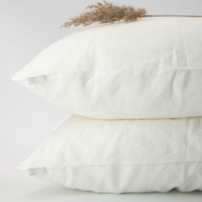 Linen pillowcase Off white, 100% European linen, 50x60cm