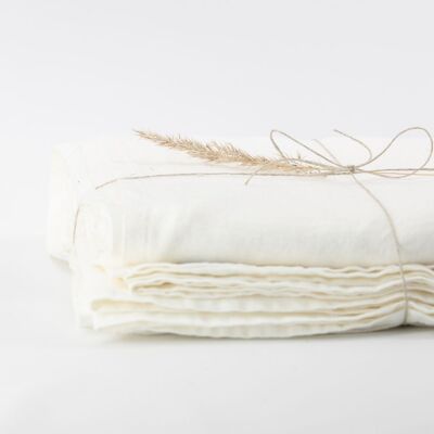 Linen flat sheet Off white, 100% European linen, 230x270cm