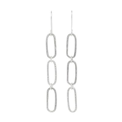 Chain-ges 3 link earrings silver