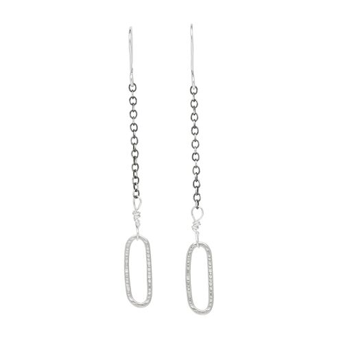 Chain-ges link drop earrings silver
