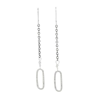 Chain-ges link drop earrings silver