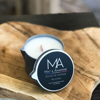 Relaxing massage candle