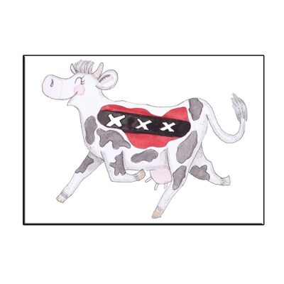 A6 CRAZY COW IN AMSTERDAM CARD