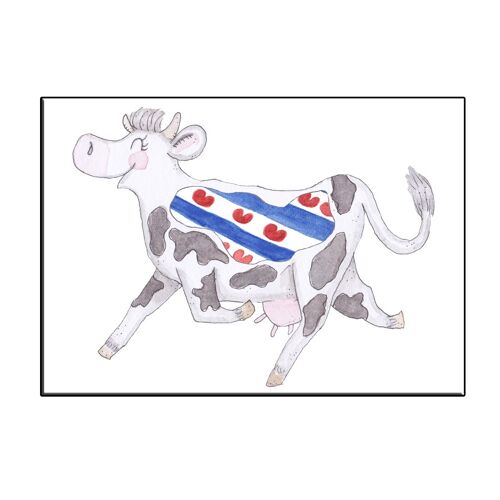 A6 crazy cow in friesland card