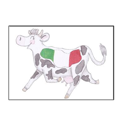A6 cow in italy card - joyin