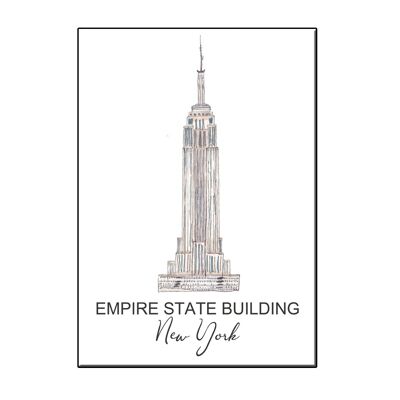 A6 city icon empire state building ny card