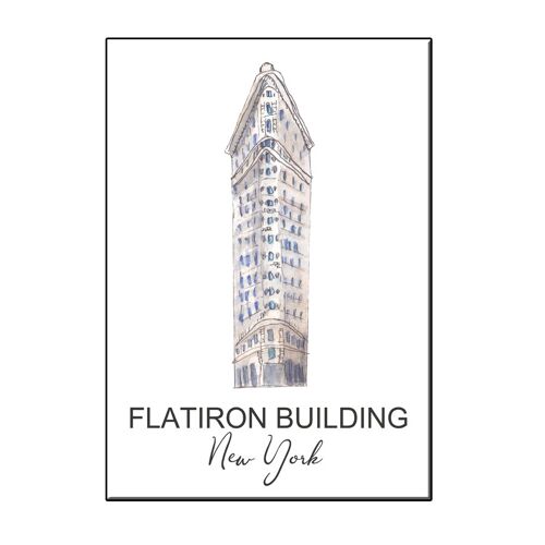 A6 city icon flat iron building ny card