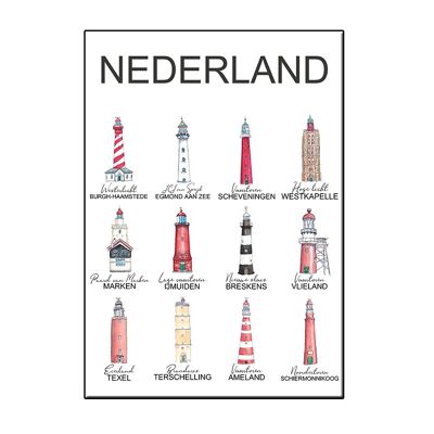 A6 lighthouses the netherlands card in frame - joyin