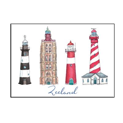 A6 iconic lighthouses zeeland card - joyin