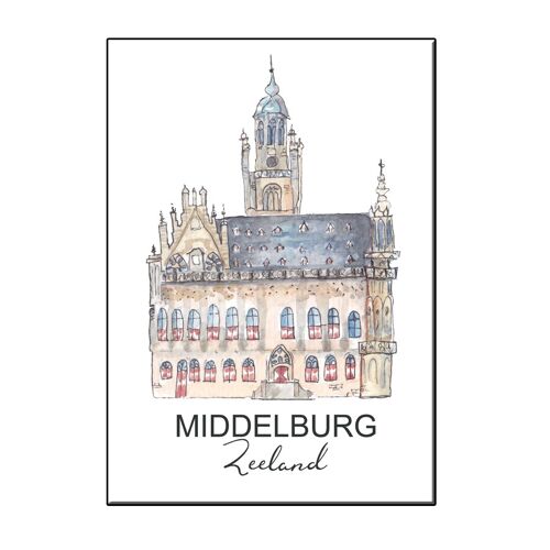 A6 city icon stadhuis middelburg card