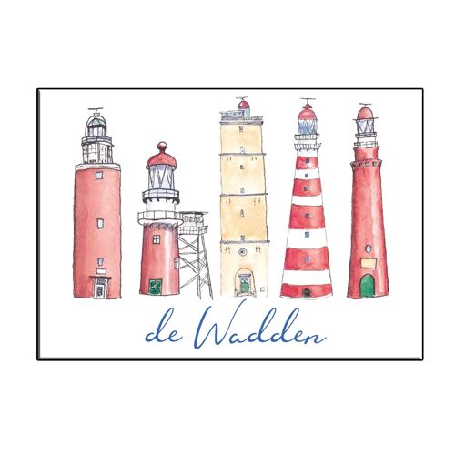 A6 city icon lighthouses wadden card