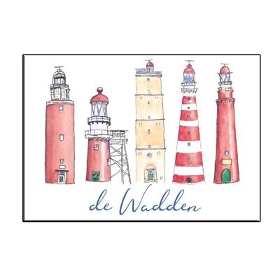 A6 city icon lighthouses wadden card
