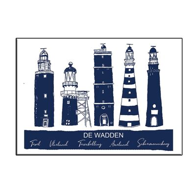 A6 CITY ICON LIGHTHOUSES WADDEN BLUE CARD