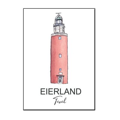 A6 city icon lighthouse texel card