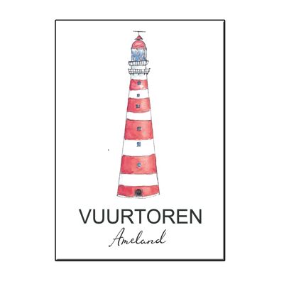 A6 city icon lighthouse ameland card